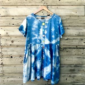 Lazy Oaf Novelty Button Tie Dye Dress